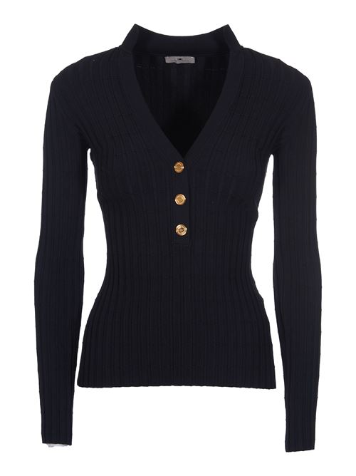 Ribbed viscose sweater with button placket ELISABETTA FRANCHI | MK62S46E2110